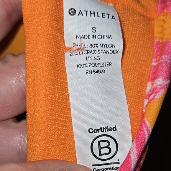 Athleta Pink  Orange Floral Swim Top Size Small - Picture 4 of 6